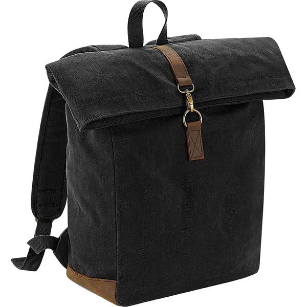Quadra - Zaino "Heritage"", Rivestimento In Pelle PC5290 (Taglia Unica) (Nero)"-image