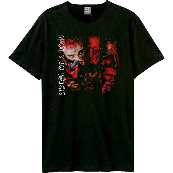 Amplified - Maglietta "Painted Faces"" Per Uomo/Donna Unisex GD4215 (3XL) (Nero)"-image