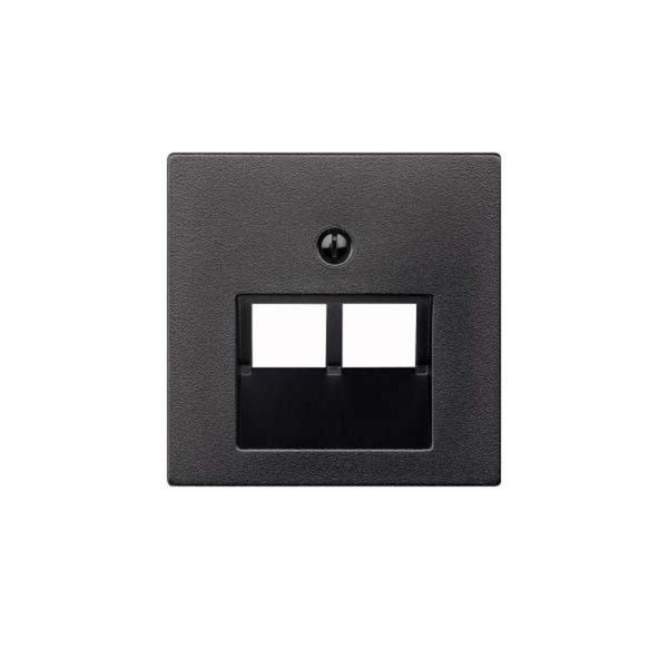 Merten 298014 Piastra Centrale Per Inserto Uae, A 2 Ingressi, Antracite, Sistema M-image