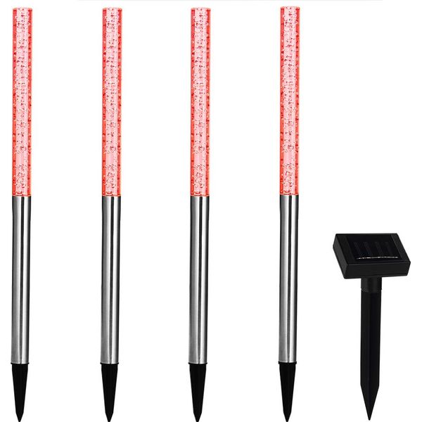 Deuba 4X Illuminazione Solare Led Faretti Da Giardino Sensore Crepuscolare Luci Colorate Fiaccole-image