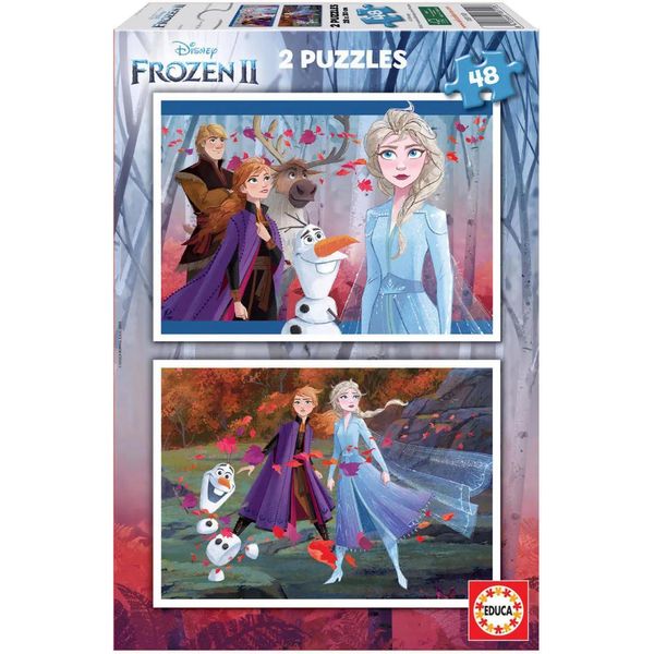 Educa BorráS 2 Puzzle Per Bambini, 48 Pezzi, Frozen Ii, Da 4 Anni, Colori Assortiti, 2 X 48 (18110) Educa-image