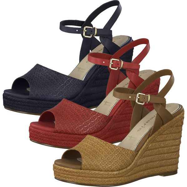 Tamaris 1-28360-24 Sandali Da Donna Con Zeppa, Dimensione:41 Eu, Colore:Rosso-image