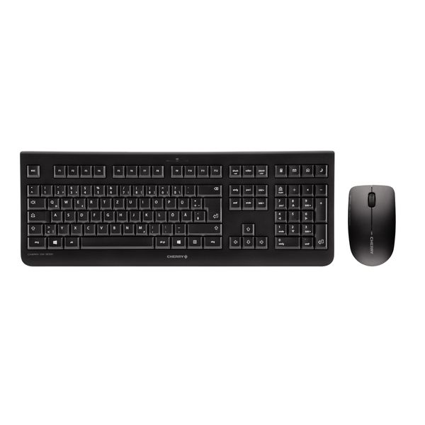 Cherry Dw 3000 - Dimensioni Complete (100%) - Rf Senza Fili - Interruttore Meccanico - Azerty - Nero - Mouse Incluso-image