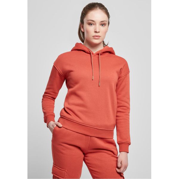 Urban Classics TB1524 | Felpa Con Cappuccio Da Donna Con Polsini A Coste - Colore: Rosso - Taglia: Xs-image