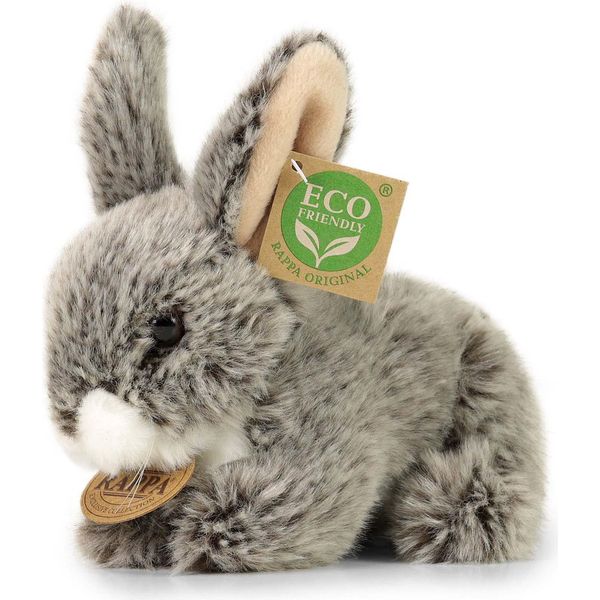 Rappa Coniglio Di Peluche Grigio Scuro Sdraiato 17 Cm ECO-FRIENDLY-image