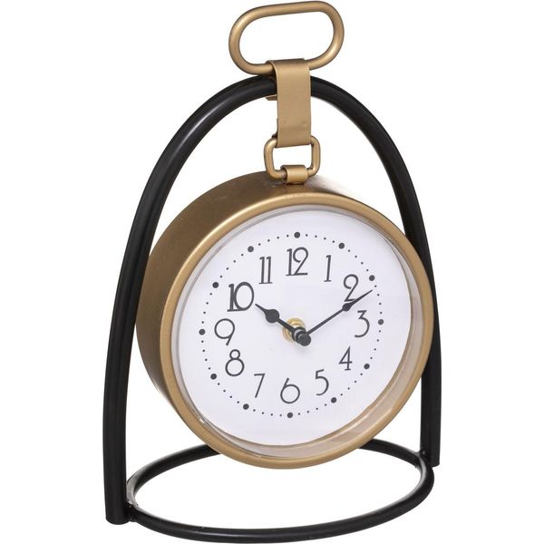 Atmosphera CréAteur D'intéRieur Orologio Da Tavolo Metallo Oro Nero 27,5 Cm X 21 Cm X 11 Cm-image