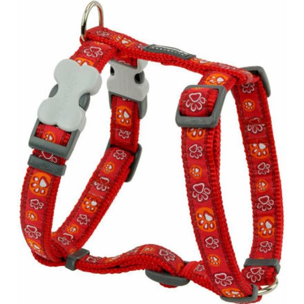 Pettorina Per Cani Red Dingo Style Red Animal Footprint 37-61 Cm-image