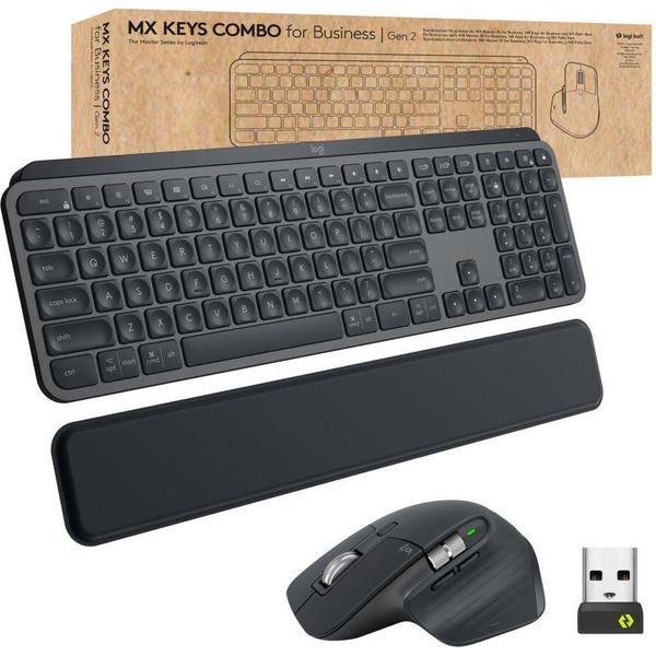 Logitech Logitech 920-010931 Tastiera Mouse Incluso Office Rf Wireless + Bluetooth Qwerty Nordic Graphite-image