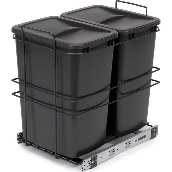 Emuca 8132123 Cestino Per Il Riciclaggio 2X35L Argento Argento Taglia Unica-image