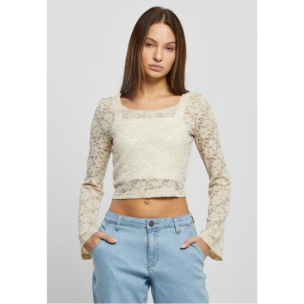 Urban Classics Donna Cropped Lace Longsleeve Softsleeve Softseagrass - Xl-image