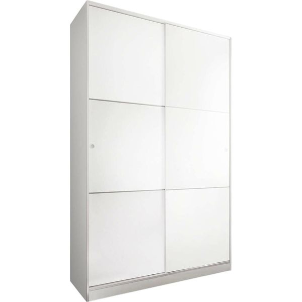 Dmora Guardaroba 2 Ante Adrenalin 50X200H Cm Bianco, Appendiabiti 2 Ante-image