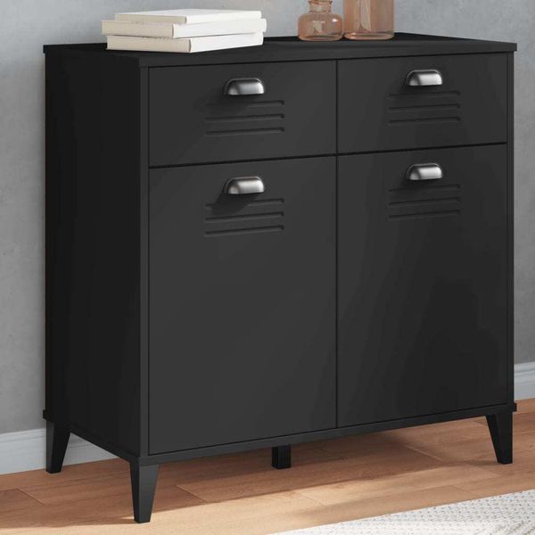Vidaxl Credenza Viken Nero 80X40X80 Cm Materiale A Base Di Legno-image