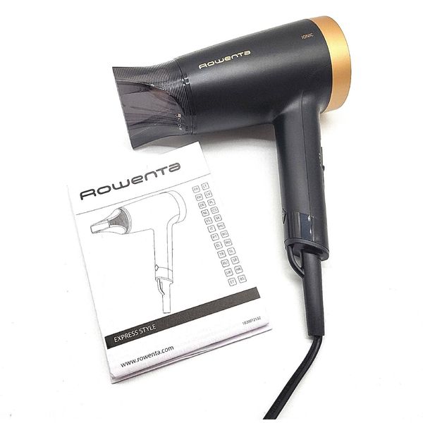 Rowenta CV1811 Express Style | 1900 Effiwatt | 2 Impostazioni | Tecnologia Ionica | Potente | Pulsante Aria Fredda | Cavo Di Alimentazione Da 1,8 M | Design Compatto E Ultraleggero | Nero/Oro-image