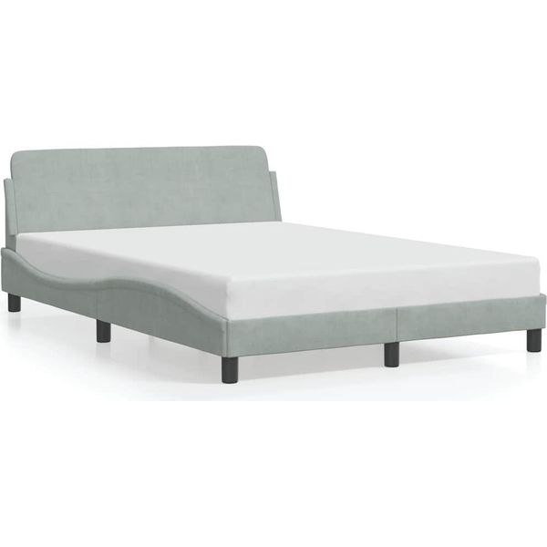 Vidaxl Struttura Letto "Dover"" Grigio Chiaro 140X200 Cm In Velluto"-image