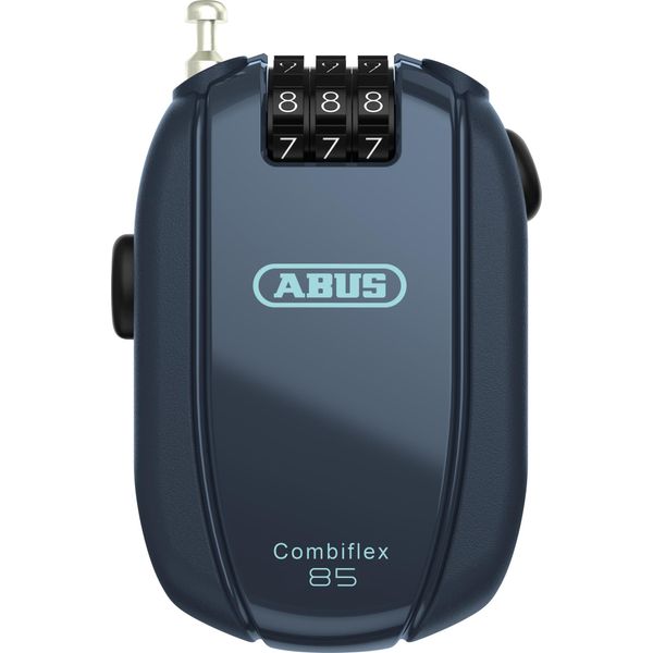Abus Combiflex - Lucchetto Per Il Fissaggio Di Sci, Caschi, Passeggini E Bagagli - Interruzione 85 - Lunghezza 85 Cm - Spessore 1,5 Mm - Con Codice A Combinazione - Blu-image