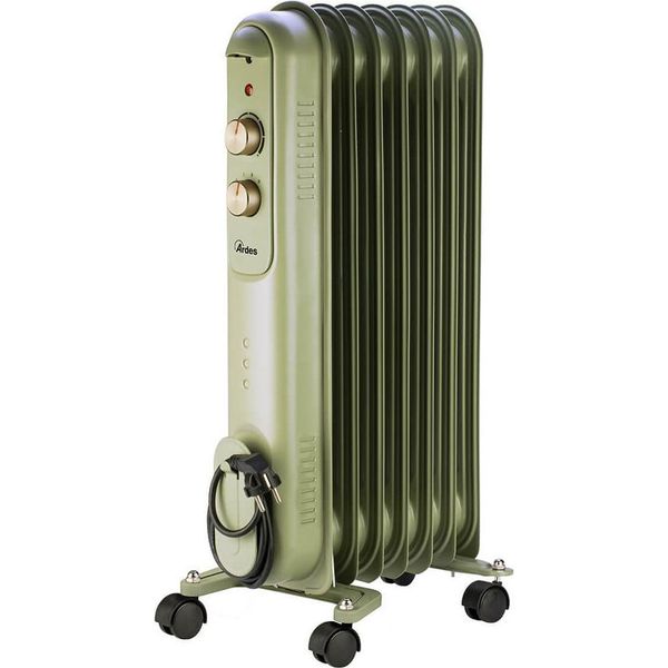 Ardes Radiatore Ad Olio AR4R07VIN 1500W 7 Elementi Verde Con Termostato Regolabile-image