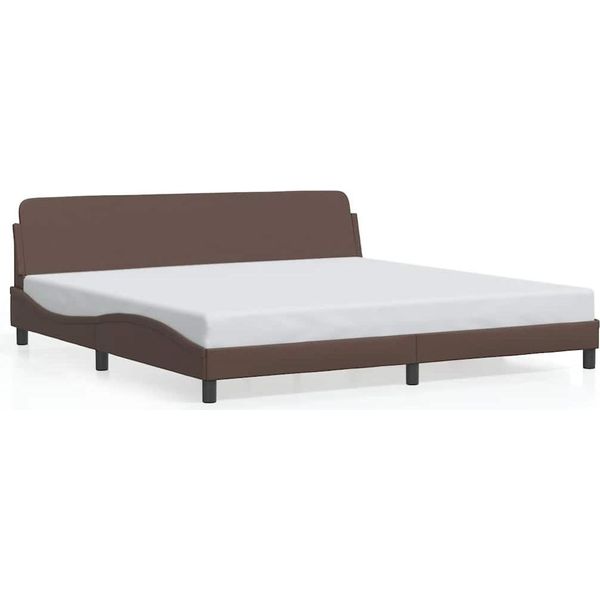 Vidaxl Struttura Letto "Dover"" Marrone 200X200 Cm In Pelle Finta"-image