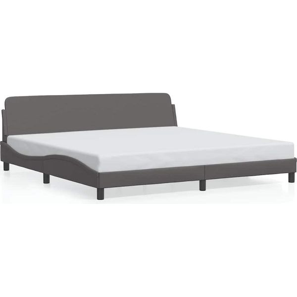 Struttura Letto Vidaxl "Dover"" Grigio 200X200 Cm In Pelle Finta"-image