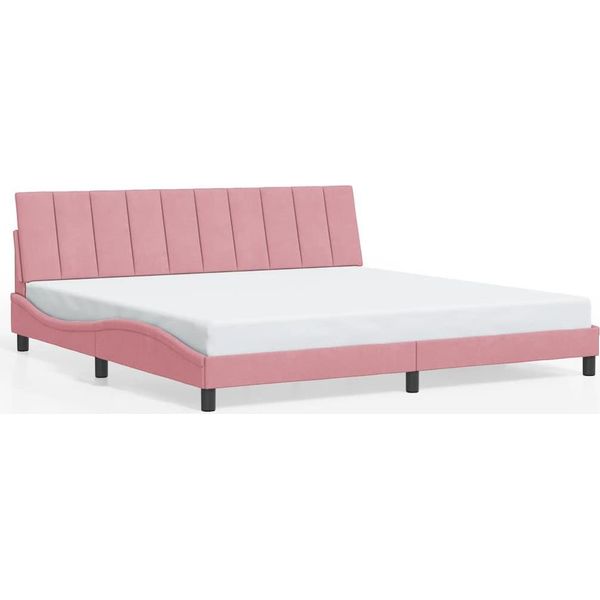 Vidaxl Struttura Letto Senza Materasso "Hanko"" Rosa 200X200 Cm In Velluto"-image