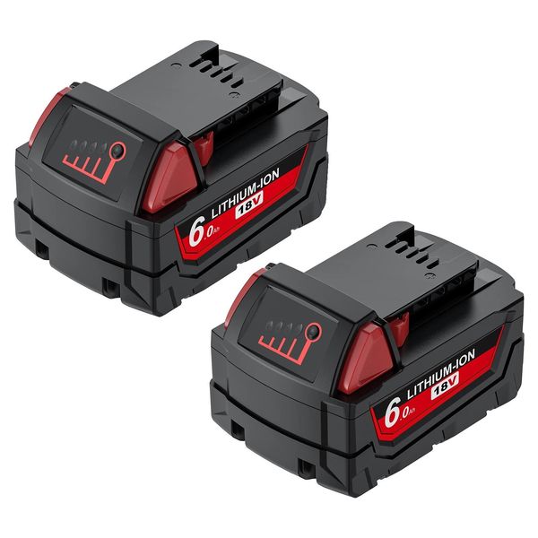 Batterie Ricaricabili Agli Ioni Di Litio Da 18 V, Capacità 9000 Mah, Ampia Compatibilità, 2 Pezzi 6,0 Ah-image