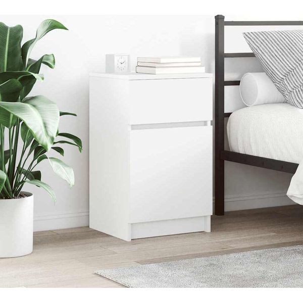 Maison Exclusive - Comodini 2 Pz. Bianco 39X35X65 Cm Materiale Ligneo-image