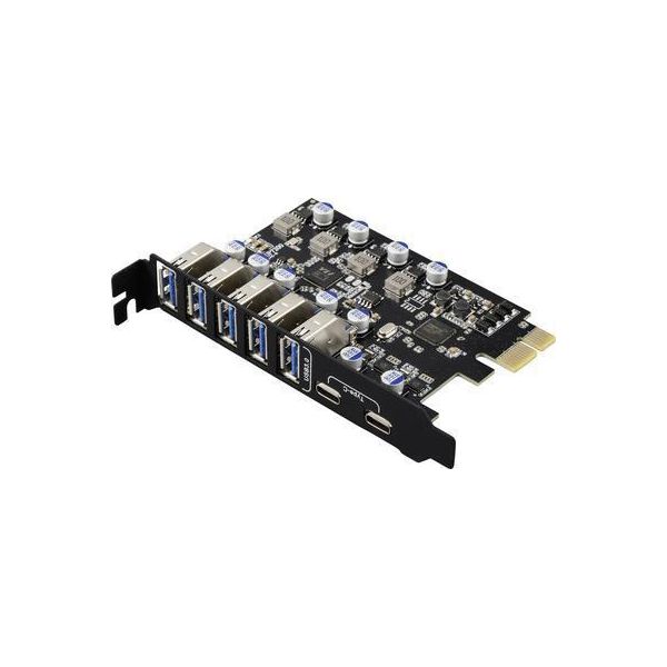 Scheda Controller Renkforce RF-6613198 5+2 Porte Usb 3.2 Gen 1 USB-A (Usb 3.0), USB-C® (Usb 3.2 Gen 1) Pcie X1 (RF-6613198-image