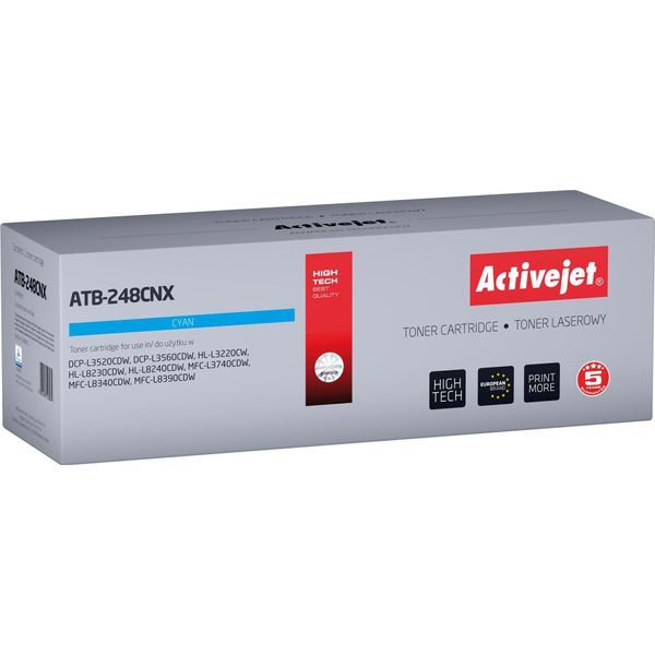 Activejet ATB-248CNX Toner Per Stampanti Brother; Sostituzione Brother TN248XLC; Supremo; 2300 Pagine; Blu)-image