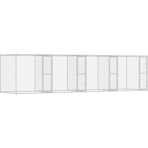 Vidaxl Gabbia Per Cani Argento 800 X 200 X 200 Cm Acciaio Zincato-image