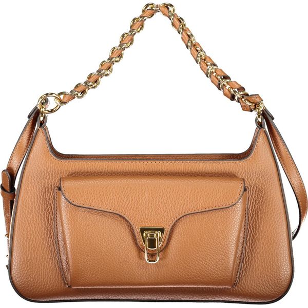 Elegante Borsa A Tracolla Marrone Con Tracolla A Catena E Chiusura A Strappo-image