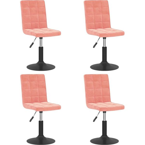 Syfax™ Sedie Da Pranzo Girevoli 4 Pz Rosa In Velluto-image