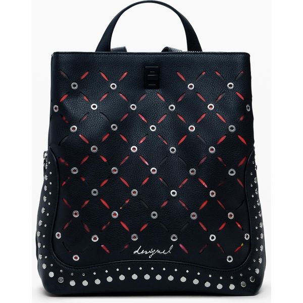 Mini Zaino Da Donna Nero Con Borchie E Dettagli A Contrasto - Versatile Ed Elegante-image