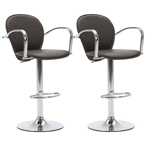 Syfax™ Sgabelli Da Bar Con Braccioli 2 Pz Marroni In Pelle Finta-image
