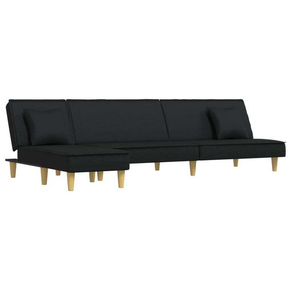Syfax™ Divano Letto A L Nero 255X140X70 Cm In Tessuto-image