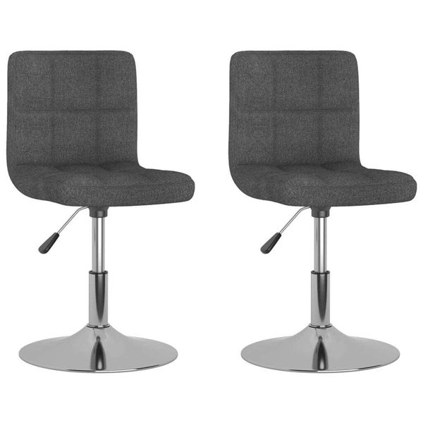 Syfax™ Sedie Da Pranzo Girevoli 2 Pz Grigio Scuro In Tessuto-image