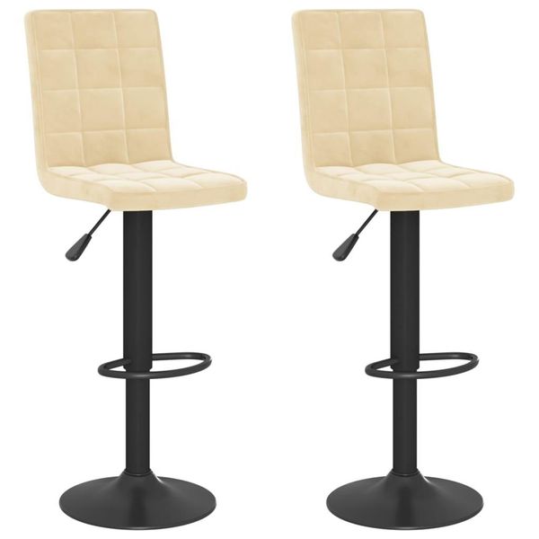 Syfax™ Sgabelli Da Bar 2 Pz Crema In Velluto-image
