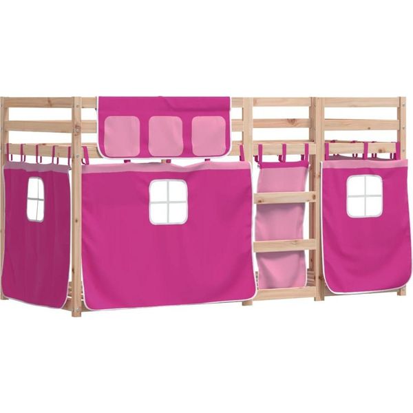 Syfax™ Letto A Castello Senza Materasso Rosa 90X190 Cm Legno Di Pino-image