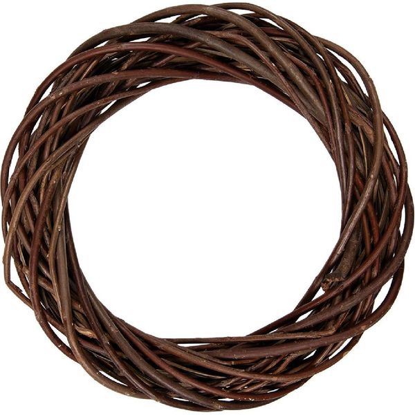 Ghirlanda Decorativa Clayre & Eef, Rattan Naturale, Marrone, Ø 30 Cm X 6 Cm-image