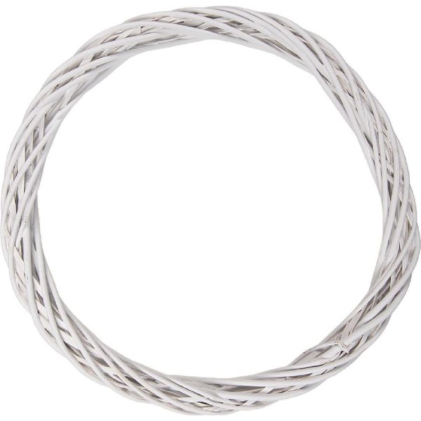 Ghirlanda In Rattan Naturale Clayre & Eef, Bianco Ø 50 Cm - Decorazione Da Parete-image