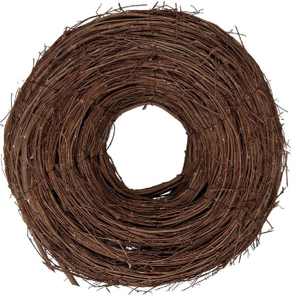 Ghirlanda Decorativa In Rattan Marrone Naturale Ø 30X10 Cm-image