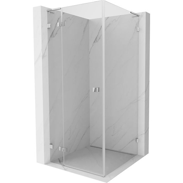 Mexen Lunar L Cabina Doccia A Battente Sinistra 100 X 100 Cm, Trasparente, Cromo - 834L-100-100-01-00-L-image