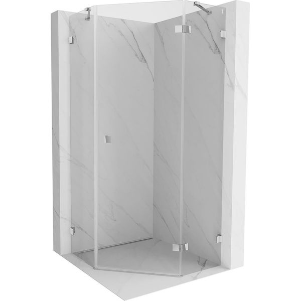 Mexen Lunar Cabina Doccia Pentagonale Anta Destra 80 X 80 Cm, Trasparente, Cromo - 831-080P-080L-01-00-P-image