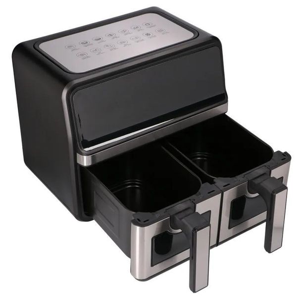 Extralink Home Air Fryer 9 L Nero, Friggitrice Ad Aria Calda, Doppia Camera, 2200 W-image