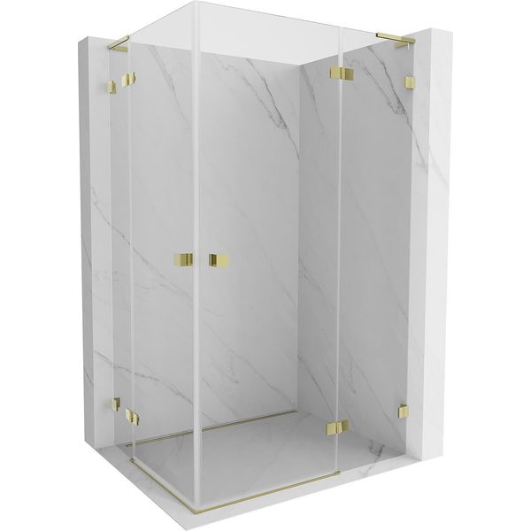 Mexen Lunar L Cabina Doccia Duo Battente Destra 115 X 70 Cm, Trasparente, Oro - 834L-115P-070L-50-00-image