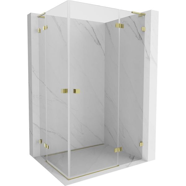 Mexen Lunar L Duo Cabina Doccia A Battente Destra 95 X 85 Cm, Trasparente, Dorata - 834L-095P-085L-50-00-image