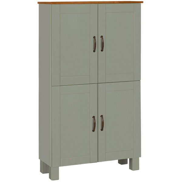 Midischrank Home Affaire "Rodby", GrüN (Salbei GrüN, Honig), B:75Cm H:130Cm T:30Cm, Massivholz, SchräNke, Midischrank, Fsc-Zertifiziertes Massivholz, Breite 75Cm, HöHe 130Cm-image