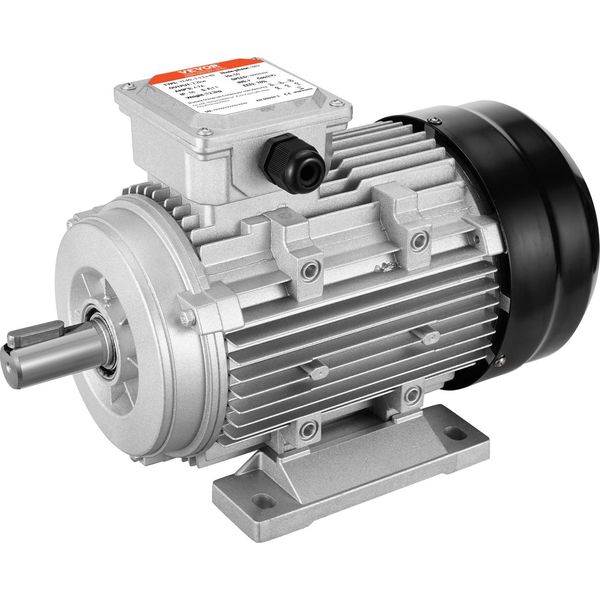 Motore Elettrico Vevor 2,2 Kw 2890 Giri/Min, Ac 400 V 4,7 A, 90 L, Telaio B3, Motore Per Compressore D'aria Trifase, Albero Scanalato 24 Mm, Rotazione Oraria/Antioraria Per Macchine Agricole E Attrezzature Generiche-image
