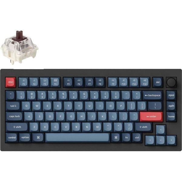 Tastiera Meccanica Senza Fili Keychron V1 Max Qmk/Via, Layout Qwerty Us - Gateron Jupiter Brown V1M-D3-image