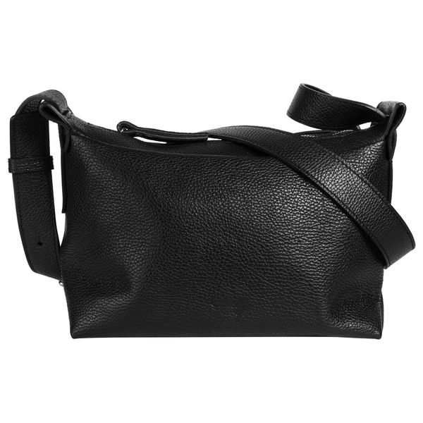 UmhäNgetasche Cluty, Damen, Gr. B/H/T: 26Cm X 18Cm X 12Cm Onesize, Schwarz, Leder, Leicht GläNzend, Unifarben, Taschen UmhäNgetasche, Echt Leder, Made In Italy-image
