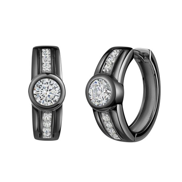 Paar Creolen Celesta, Weiß, Weiß, Ohrringe, Damen, One-Size, Silber 925 (Sterlingsilber)-image