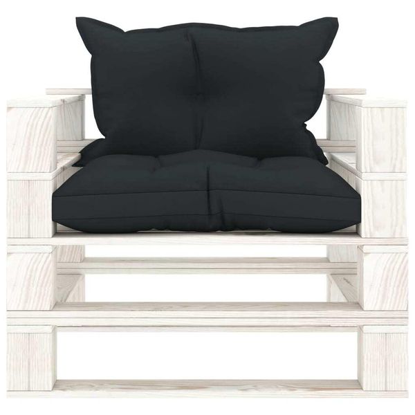 Syfax™ Poltrona Da Giardino Pallet Con Cuscini Antracite In Legno-image